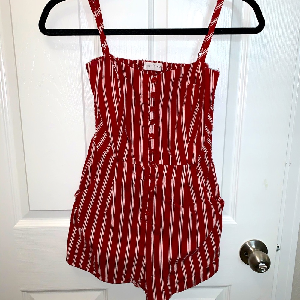 Tilly’s Full Tilt Red Striped Romper